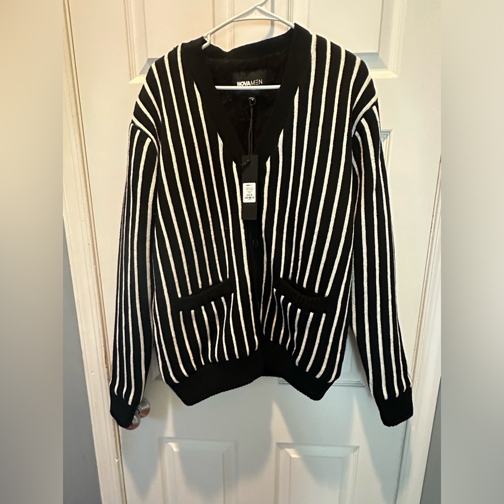 Men’s Striped Sherpa Cardigan